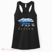 Alaskan Bear With Lake Mountain Souvenir Women's Tank Top thumb 0