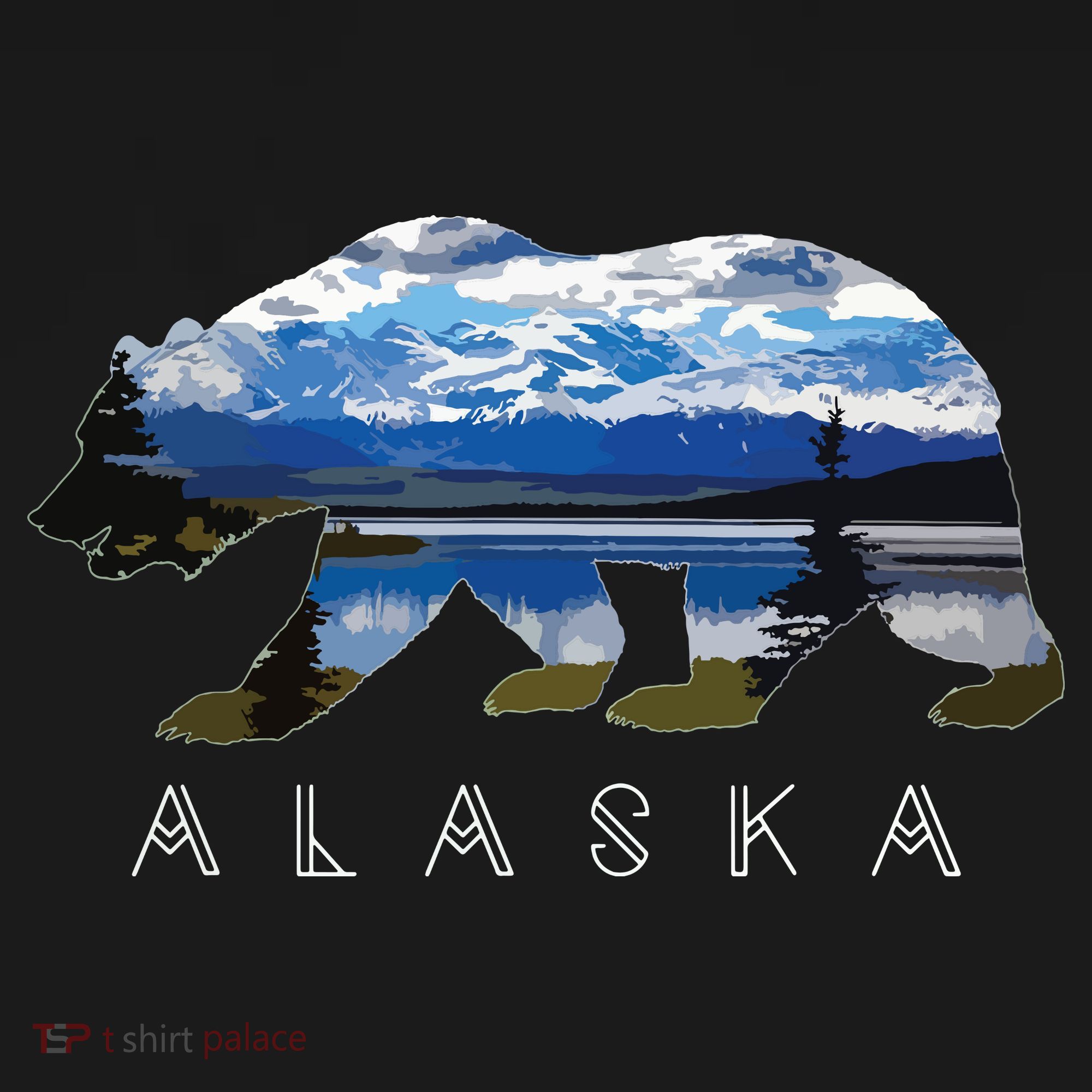 Alaskan Bear With Lake Mountain Souvenir Women's Tank Top