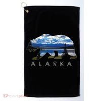 Alaskan Bear With Lake Mountain Souvenir Golf Towel thumb 0