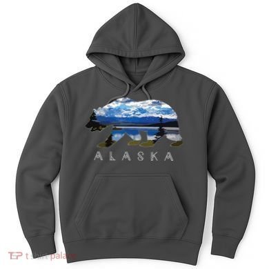 Alaskan Bear With Lake Mountain Souvenir Hoodie