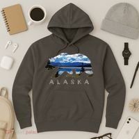 Alaskan Bear With Lake Mountain Souvenir Hoodie thumb 3