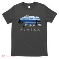 Alaskan Bear With Lake Mountain Souvenir T-Shirt thumb 0
