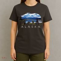 Alaskan Bear With Lake Mountain Souvenir T-Shirt thumb 4