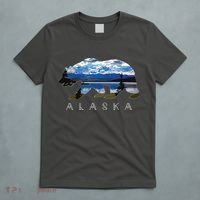 Alaskan Bear With Lake Mountain Souvenir T-Shirt thumb 5