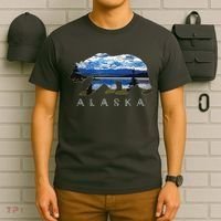 Alaskan Bear With Lake Mountain Souvenir T-Shirt thumb 6