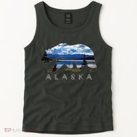 Alaskan Bear With Lake Mountain Souvenir Tank Top thumb 2