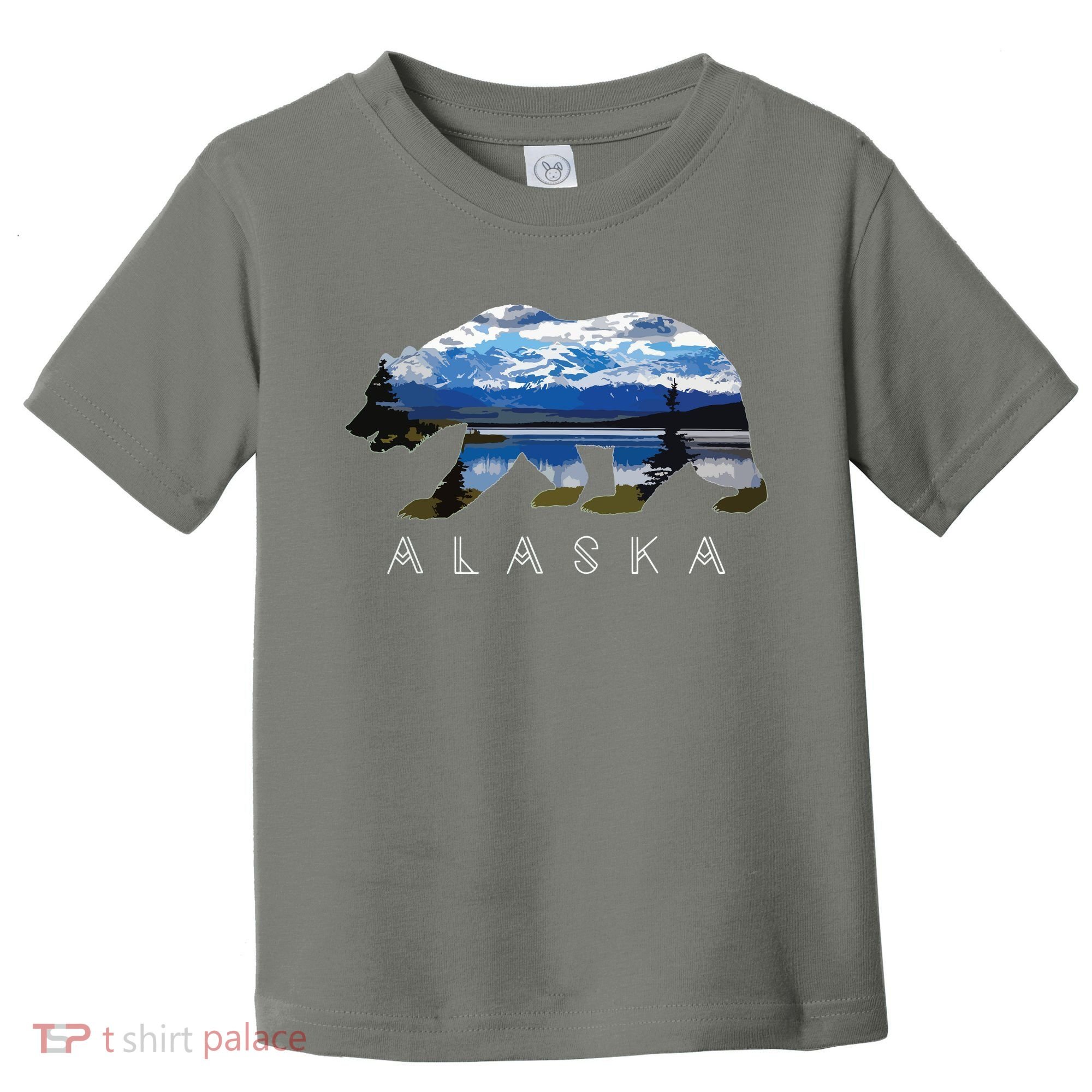 Alaskan Bear With Lake Mountain Souvenir Toddler T-Shirt