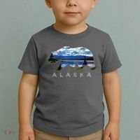 Alaskan Bear With Lake Mountain Souvenir Toddler T-Shirt thumb 2