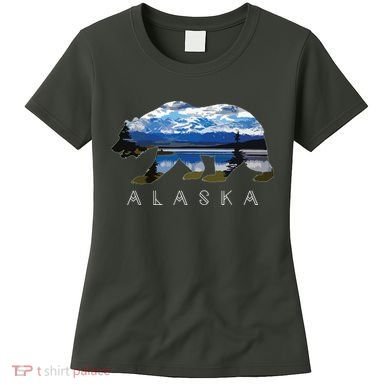 Alaskan Bear With Lake Mountain Souvenir Women's T-Shirt