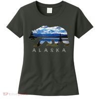 Alaskan Bear With Lake Mountain Souvenir Women's T-Shirt thumb 0