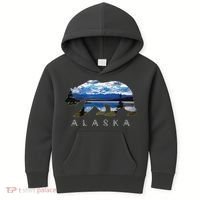 Alaskan Bear With Lake Mountain Souvenir Kids Hoodie thumb 0