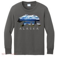 Alaskan Bear With Lake Mountain Souvenir Kids Long Sleeve Shirt thumb 0