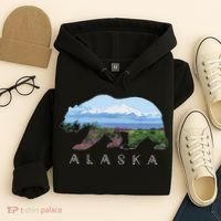 Alaskan Bear With Wildflowers Mountain Snow Hoodie thumb 4