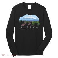 Alaskan Bear With Wildflowers Mountain Snow Long Sleeve Shirt thumb 0