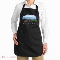 Alaskan Bear With Wildflowers Mountain Snow Apron thumb 2