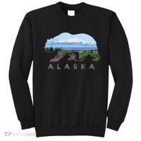 Alaskan Bear With Wildflowers Mountain Snow Sweatshirt thumb 0