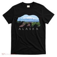Alaskan Bear With Wildflowers Mountain Snow T-Shirt thumb 0
