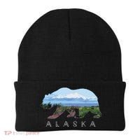 Alaskan Bear With Wildflowers Mountain Snow Beanie thumb 0