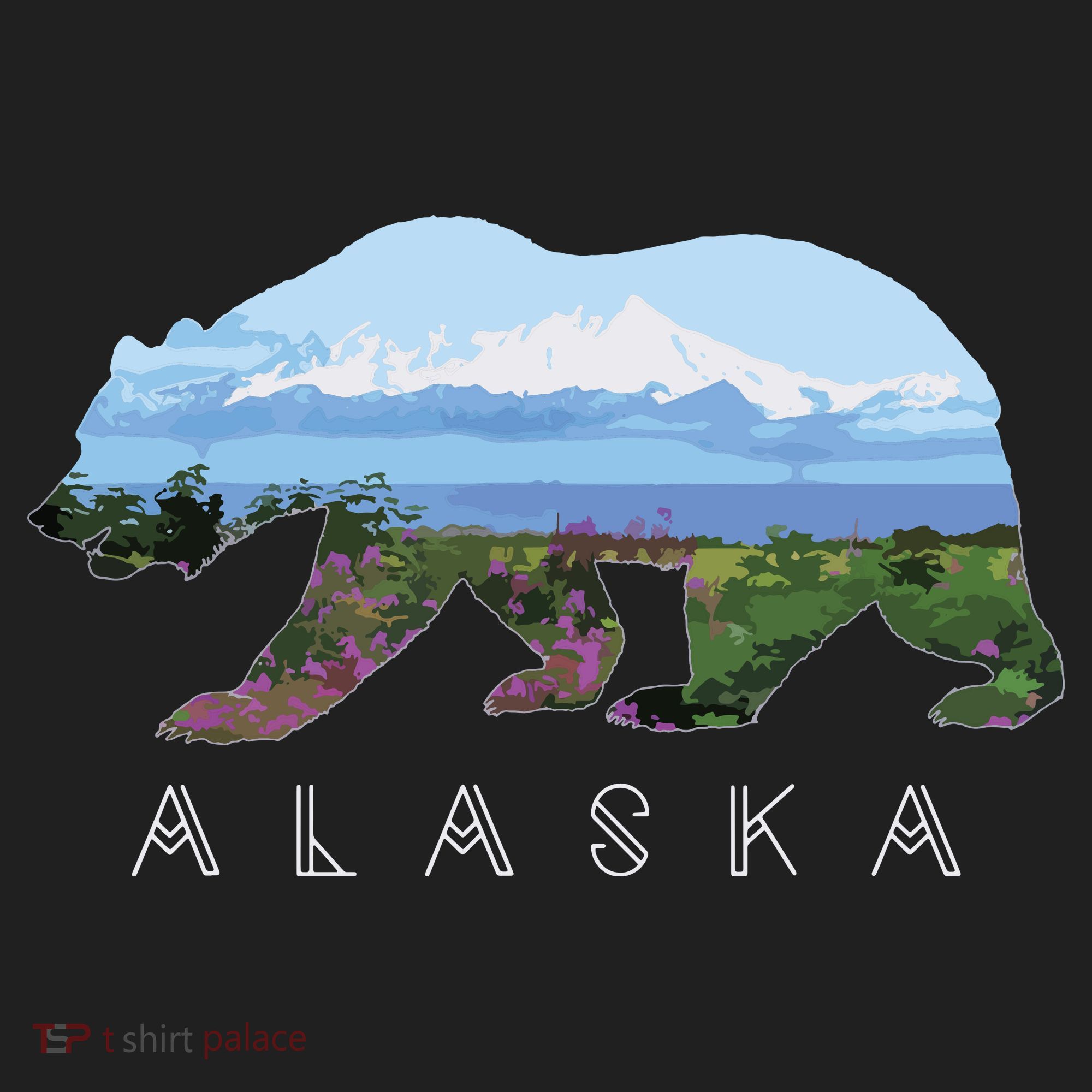Alaskan Bear With Wildflowers Mountain Snow Beanie