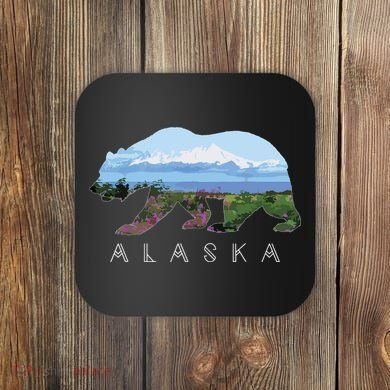 Alaskan Bear With Wildflowers Mountain Snow Coaster
