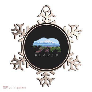 Alaskan Bear With Wildflowers Mountain Snow Ornament