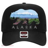 Alaskan Bear With Wildflowers Mountain Snow Hat thumb 0