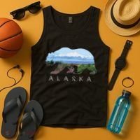 Alaskan Bear With Wildflowers Mountain Snow Tank Top thumb 4