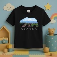 Alaskan Bear With Wildflowers Mountain Snow Toddler T-Shirt thumb 3