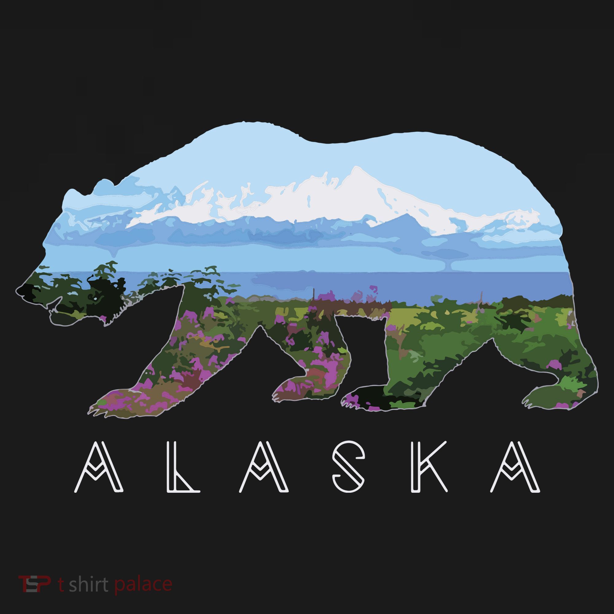 Alaskan Bear With Wildflowers Mountain Snow Visor
