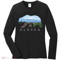 Alaskan Bear With Wildflowers Mountain Snow Women's Long Sleeve Shirt thumb 0