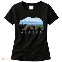 Alaskan Bear With Wildflowers Mountain Snow Women's T-Shirt thumb 0