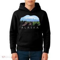 Alaskan Bear With Wildflowers Mountain Snow Kids Hoodie thumb 4