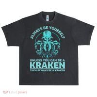 Always Be Yourself Unless You Can Be A Kraken Funny Octopus Urban Oversized Heavyweight T-Shirt thumb 0