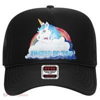 Always Be You Unicorn Rainbow Quote Hat thumb 0