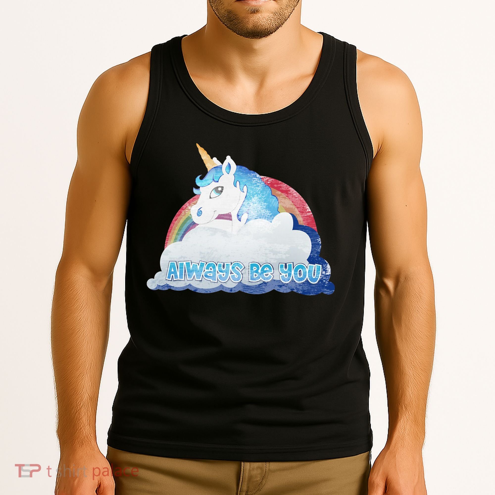 Always Be You Unicorn Rainbow Quote Tank Top
