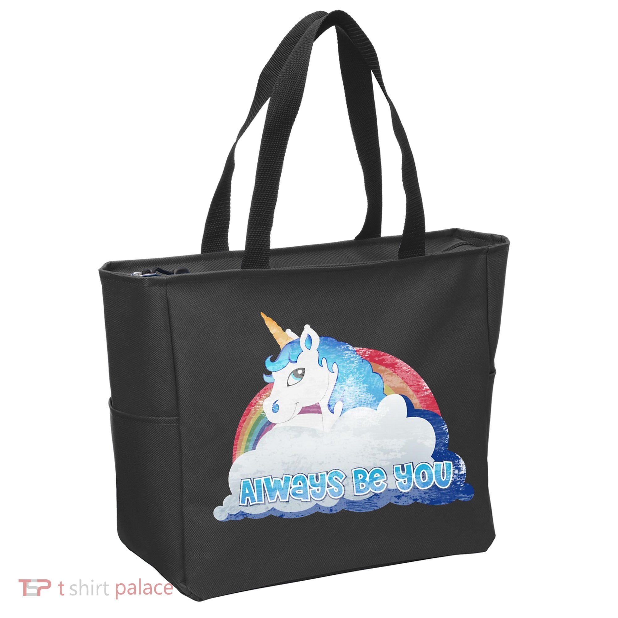 Always Be You Unicorn Rainbow Quote Tote Bag