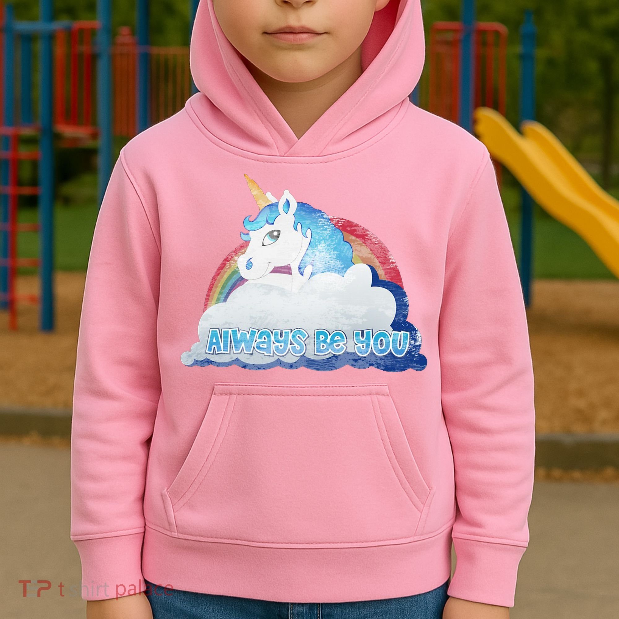 Always Be You Unicorn Rainbow Quote Kids Hoodie