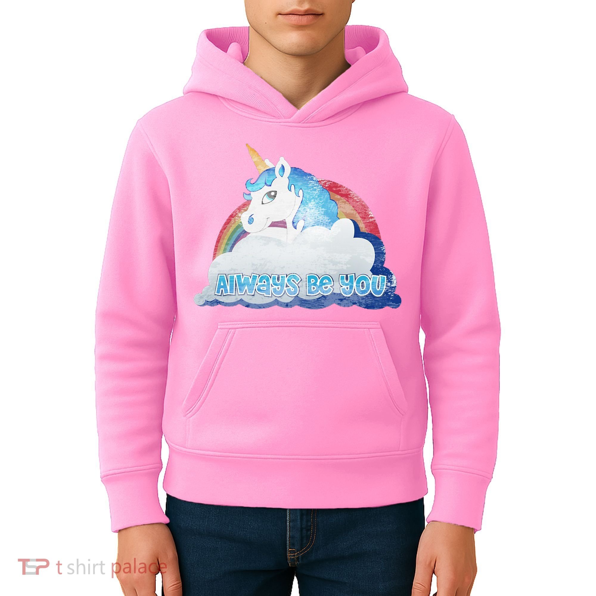 Always Be You Unicorn Rainbow Quote Kids Hoodie