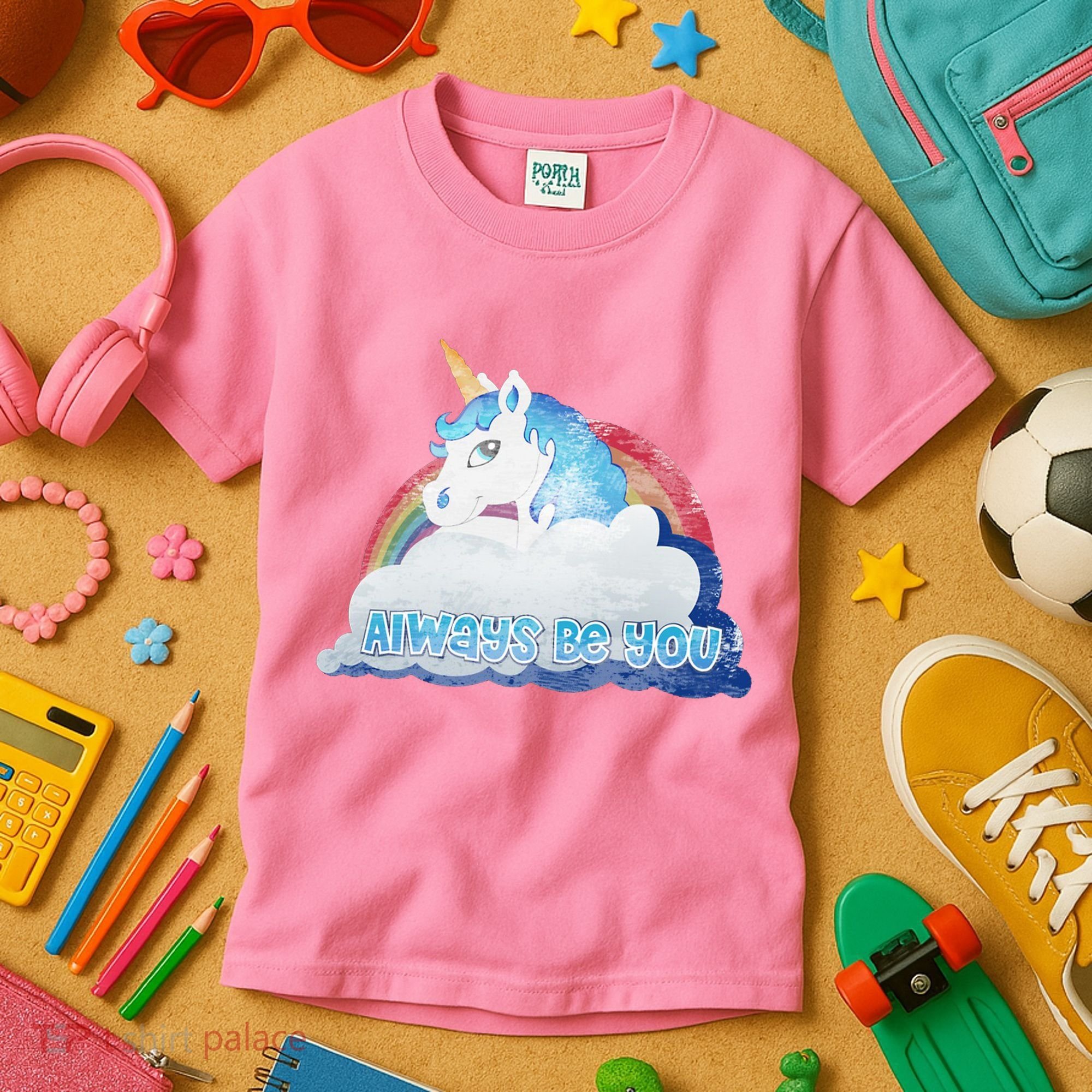 Always Be You Unicorn Rainbow Quote Kids T-Shirt
