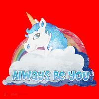 Always Be You Unicorn Rainbow Quote Santa Hat thumb 1