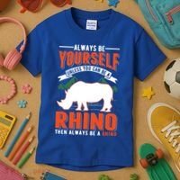 Always Be Yourself Unless You Can Be A Rhino Gift Kids T-Shirt thumb 3
