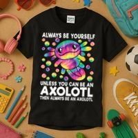 Always Be Yourself Unless You Can Be An Axolotl Lover Funny Kids T-Shirt thumb 3