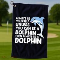 Always Be Yourself Unless You Can Be A Dolphin Golf Towel thumb 1