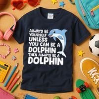 Always Be Yourself Unless You Can Be A Dolphin Kids T-Shirt thumb 3