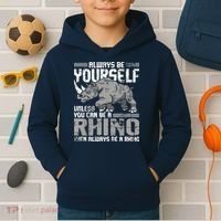 Always Be Yourself Unless You Can Be A Rhino Kids Hoodie thumb 2