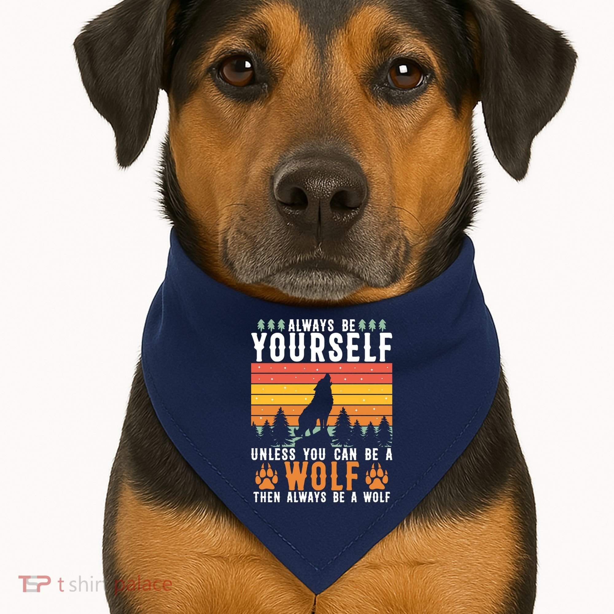Always Be Yourself Unless You Can Be A Wolf USA-Made Doggie Bandana