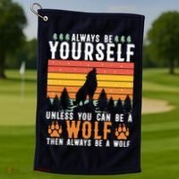Always Be Yourself Unless You Can Be A Wolf Golf Towel thumb 1