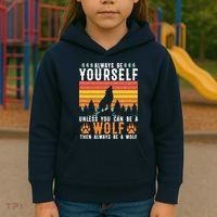 Always Be Yourself Unless You Can Be A Wolf Kids Hoodie thumb 3