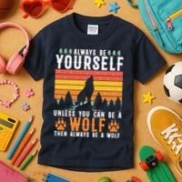 Always Be Yourself Unless You Can Be A Wolf Kids T-Shirt thumb 3