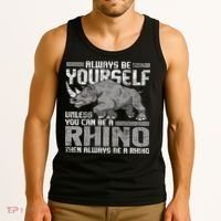 Always Be Yourself Unless Rhinoceros Zoology Rhino Lover Tank Top thumb 3